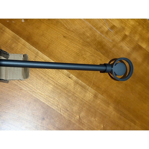 Home Beauty Double Curtain Rod 70-120cm Grey Metal Geometric Finial 16-19mm - Picture 2 of 4